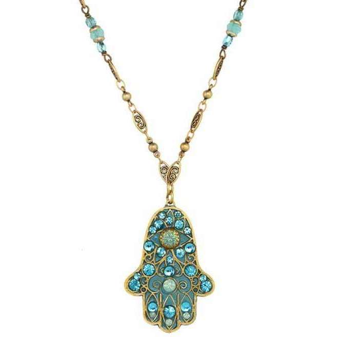 Michal Golan Light Blue Hamsa Necklace、mySite、topwebapps