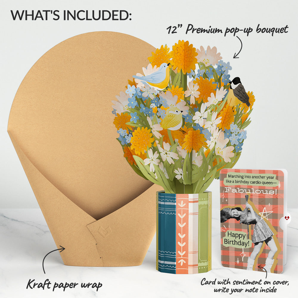 Spring Joy Birthday Bouquet and Cardio Queen Sentiment Set、mySite、solidvoid