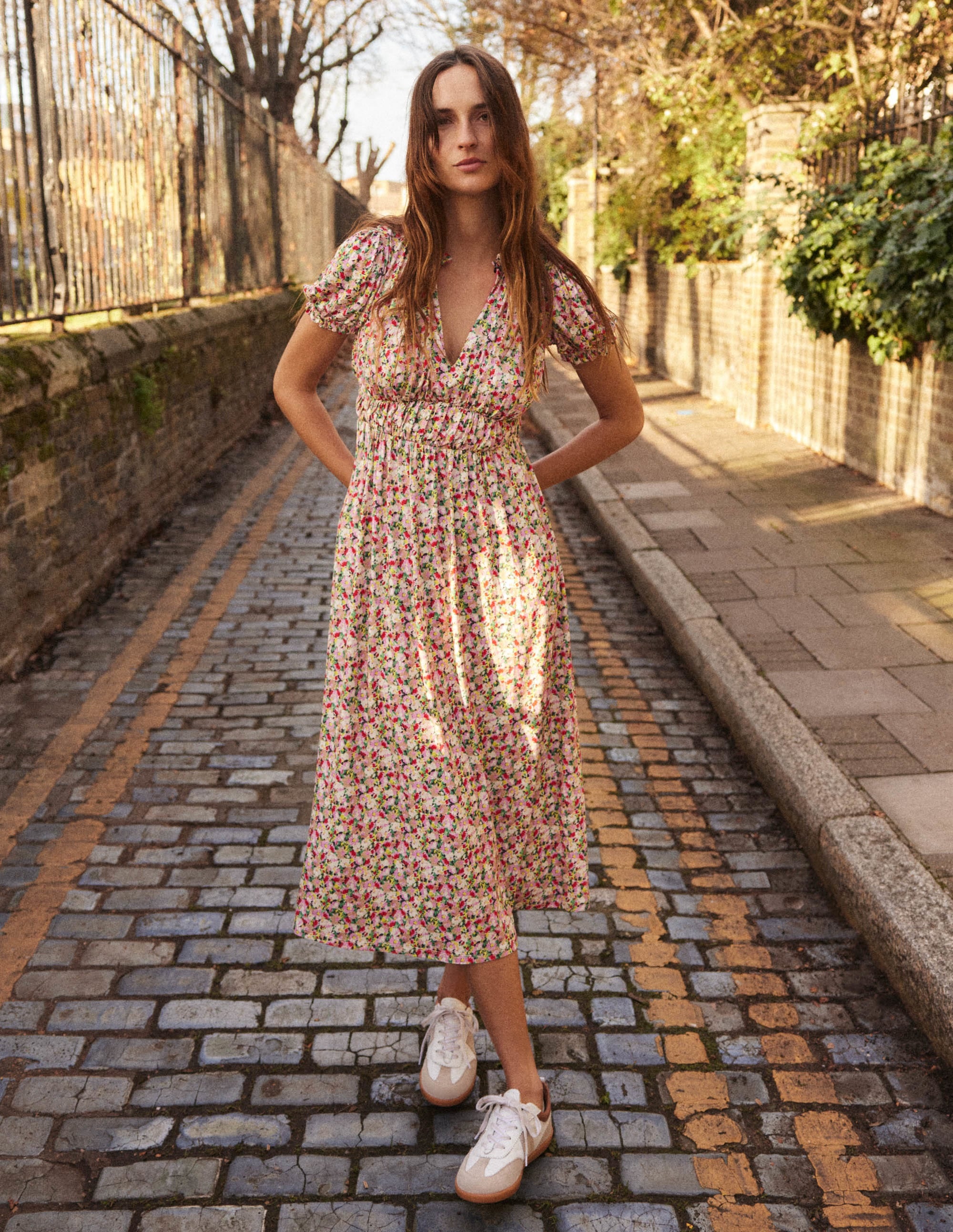  Rosanna Jersey Midi Tea Dress-Multi, Painterly Floret、mySite、ashleygrahame