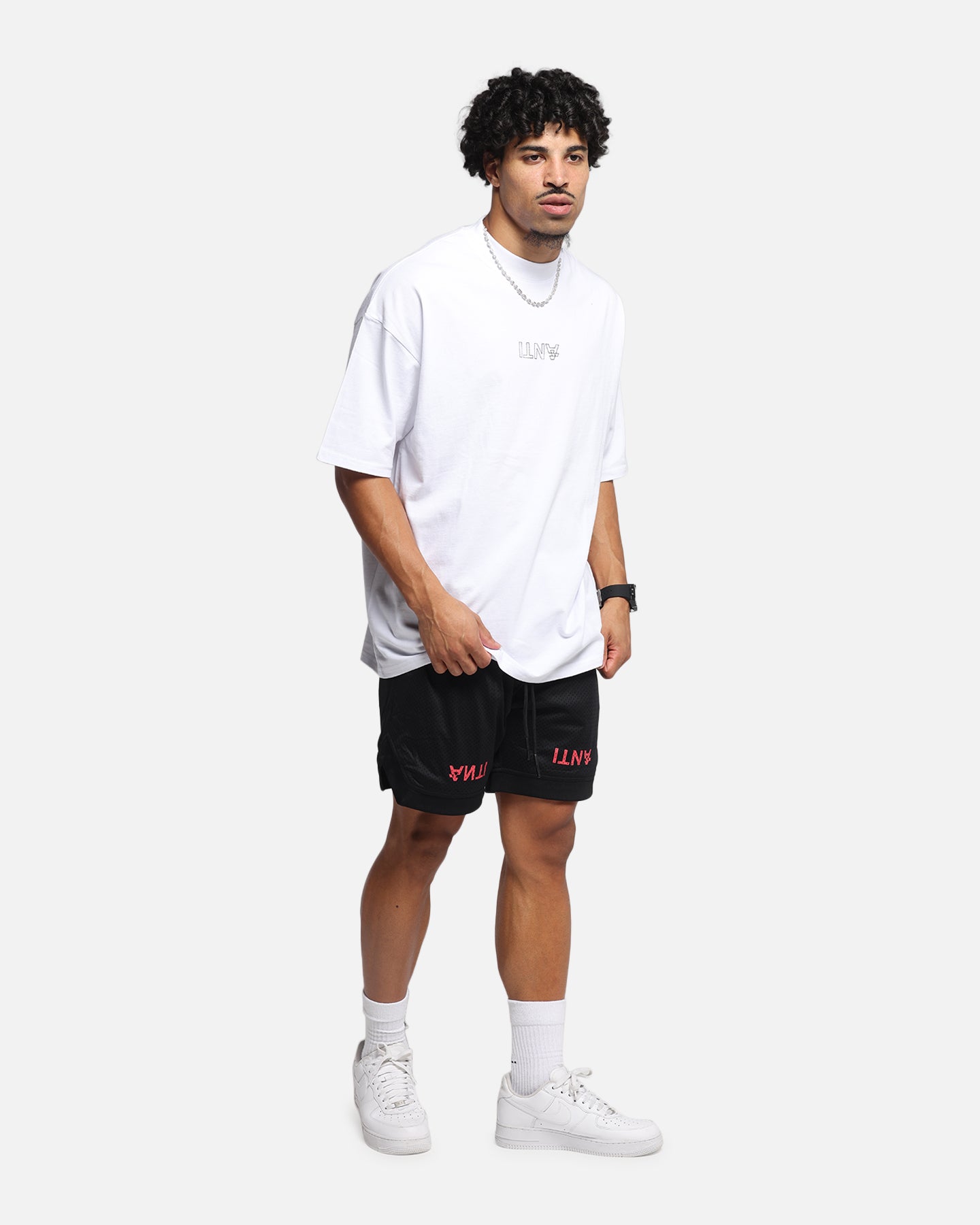 The Anti Order Azero Stencil Mock Neck T-Shirt White、mySite、zt4zffjzw