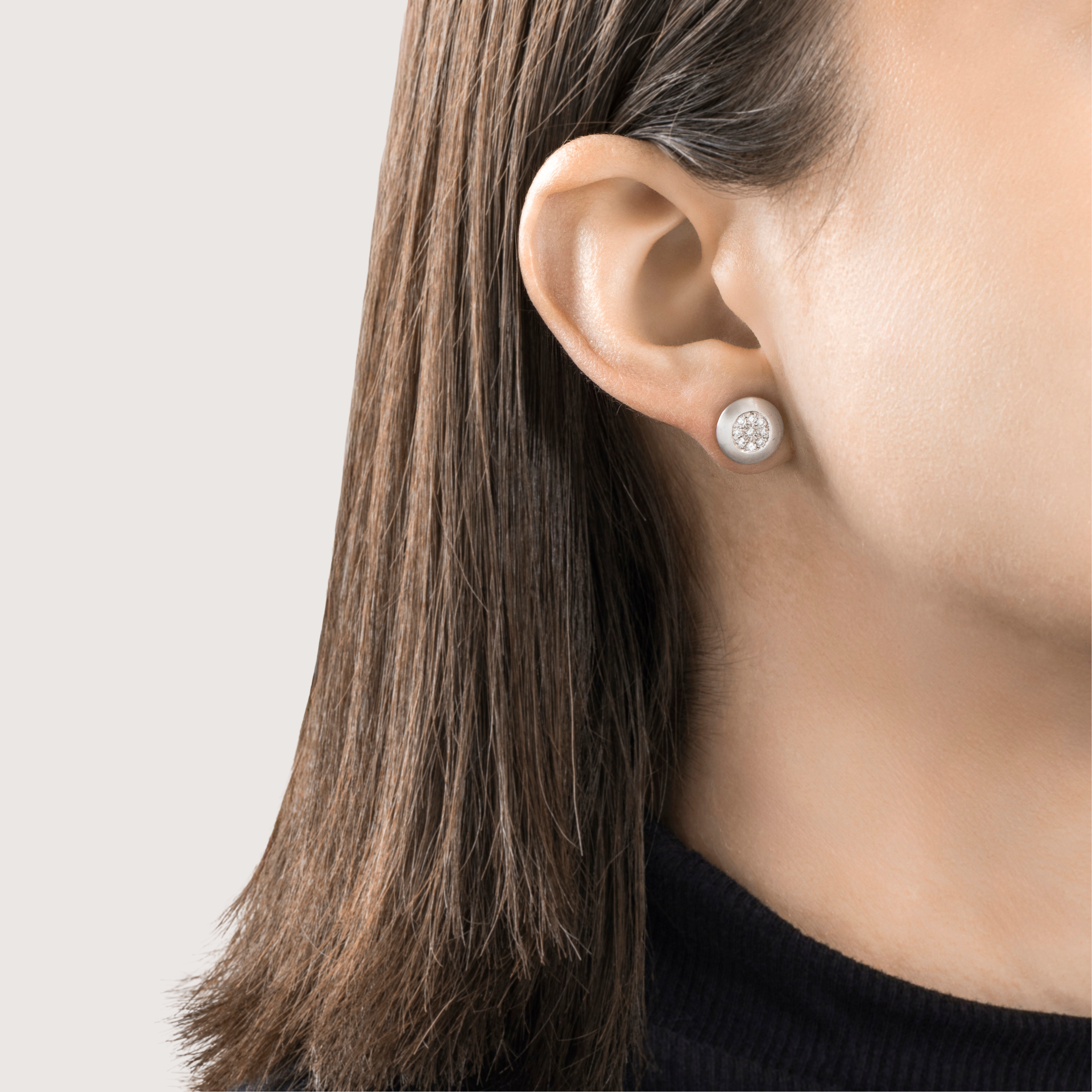 Estate Roberto Coin Italian 18k White Gold .366cttw Diamond Brushed Earrings、mySite、hinf8tx79