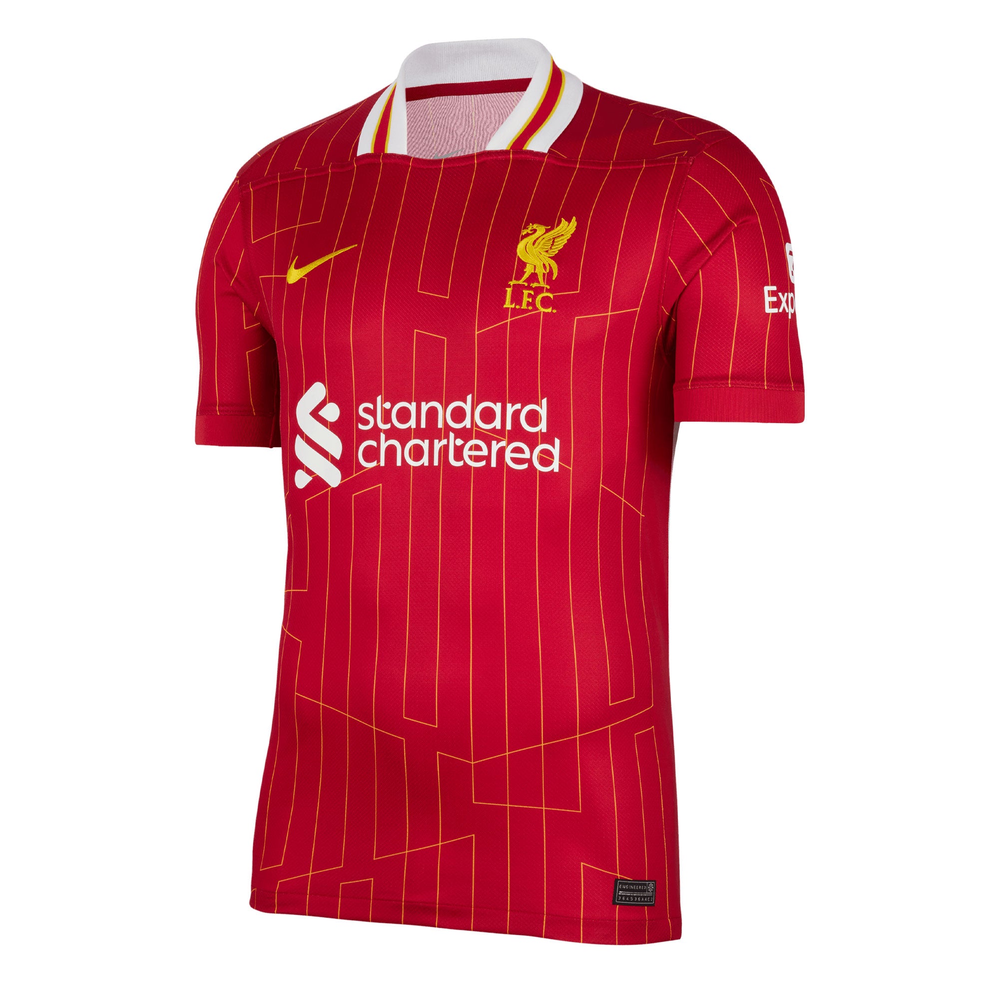 Nike Men's Liverpool 2024/25 Home Jersey Red/Yellow/White、mySite、noshort