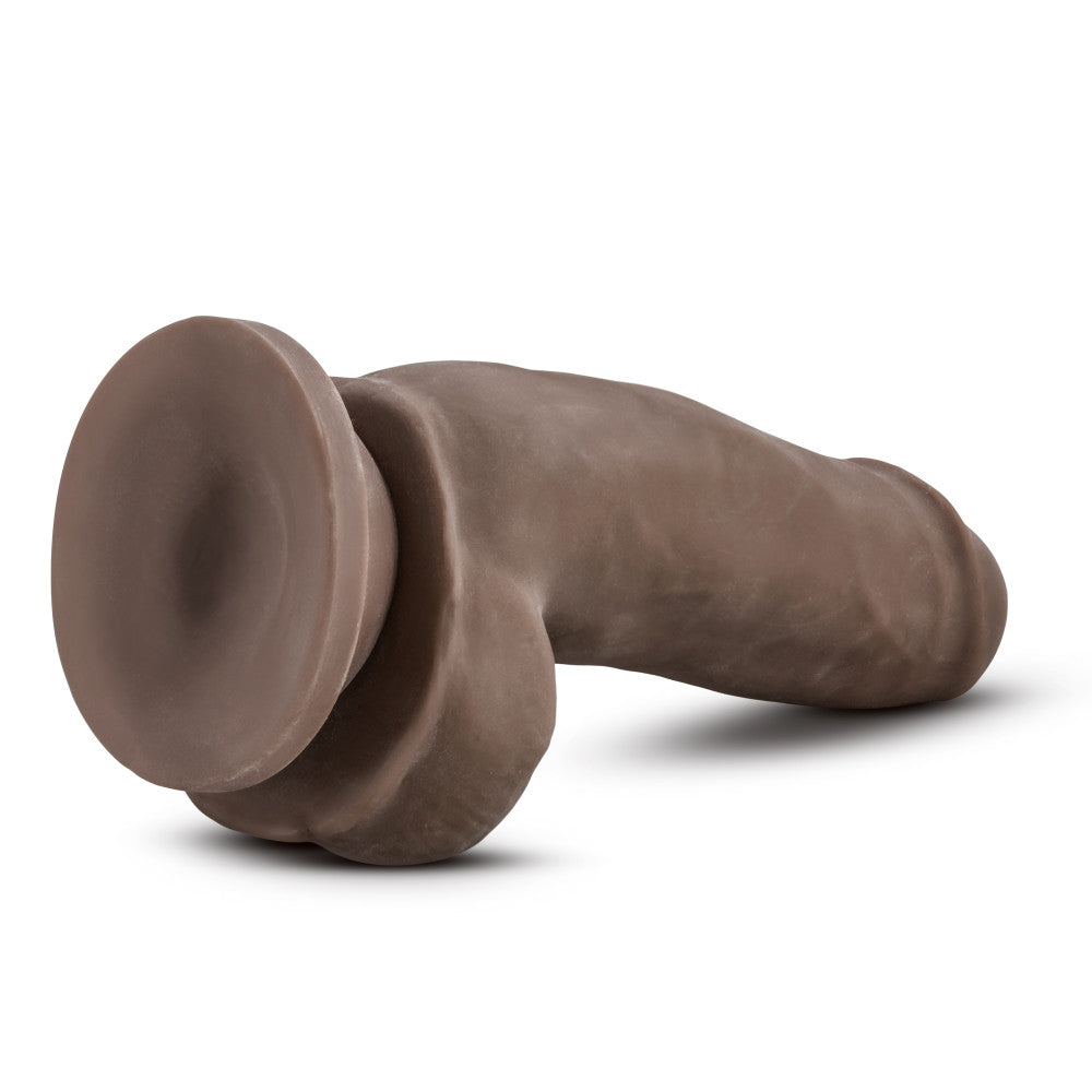 Dr. Skin Plus By Blush® | Realistic Chocolate 7-Inch Long Soft Yet Erect & Posable Dildo With Balls & Suction Cup Base、mySite、bottomscart