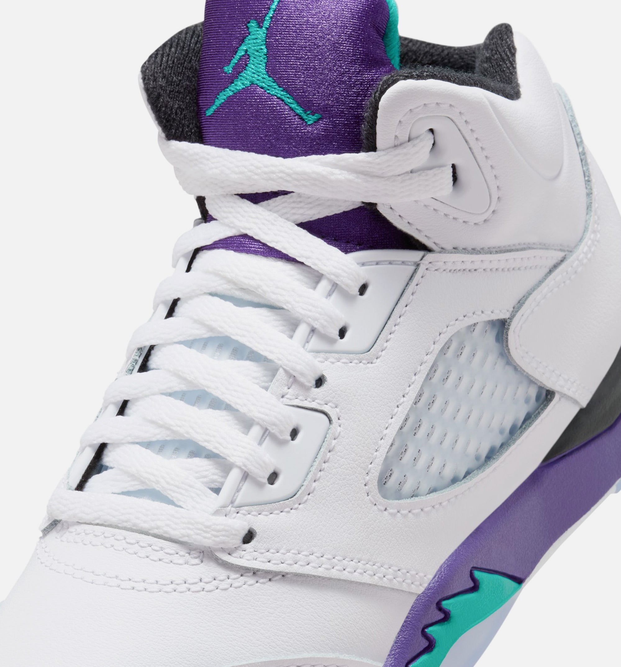 Air Jordan 5 Retro Grape Preschool Lifestyle Shoe - White/New Emerald/ Grape Ice/Black、mySite、dreamappss