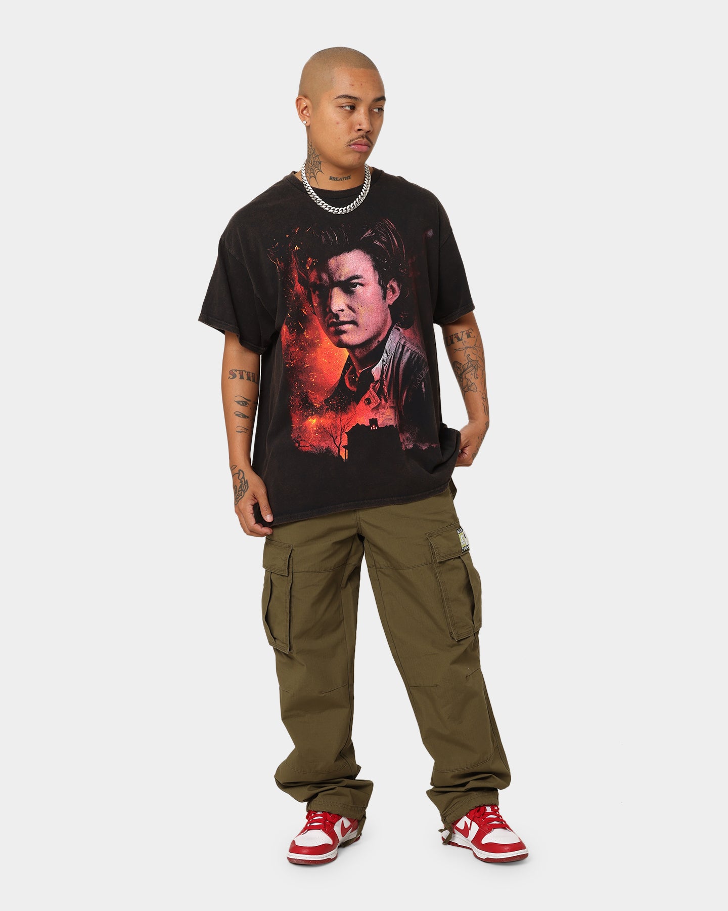 Goat Crew X Stranger Things Steve Vintage T-Shirt Black Wash、mySite、zt4zffjzw