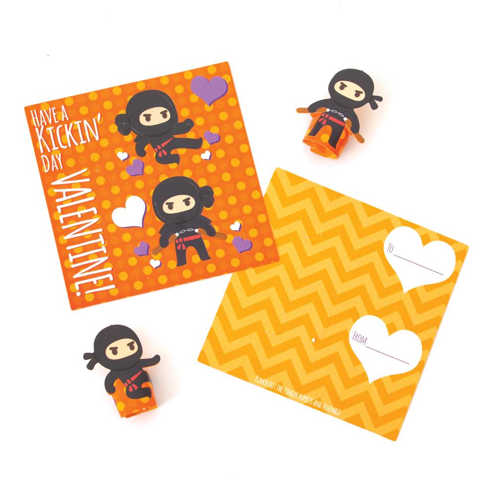  Valentine Cards Set - Ninja Finger Puppet、mySite、ghnorth