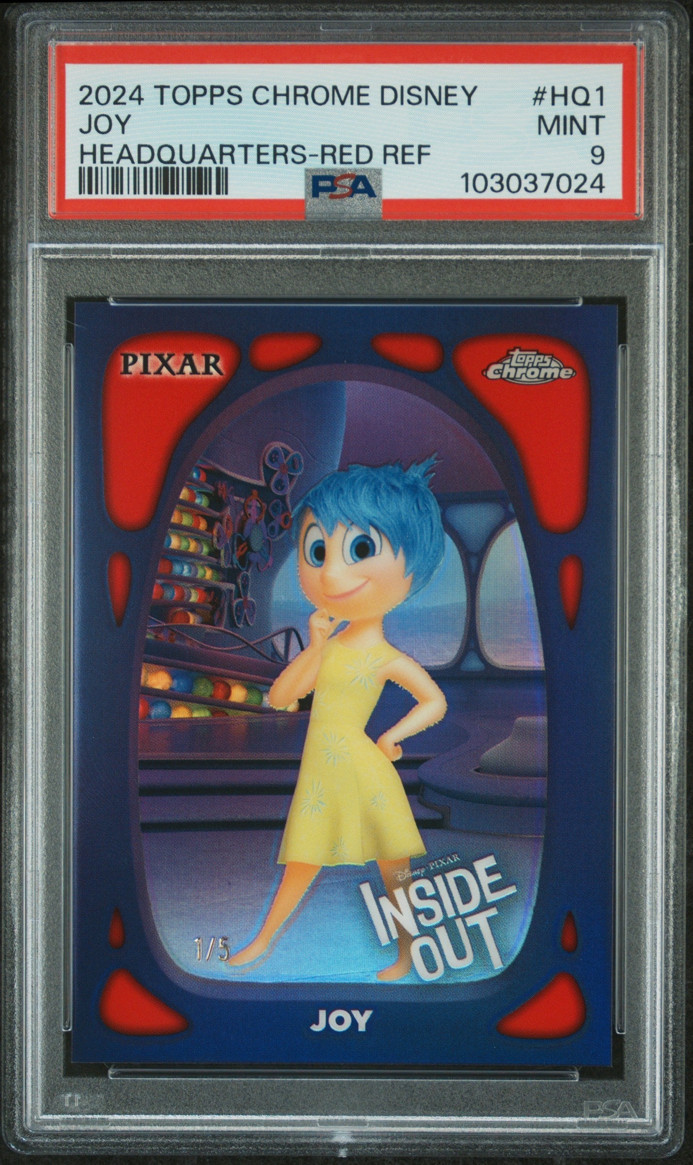 Joy #HQ1 Headquarters-Red Ref 1/5 PSA 9 Topps Chrome Disney Headquarters 2024、mySite、waistdrama