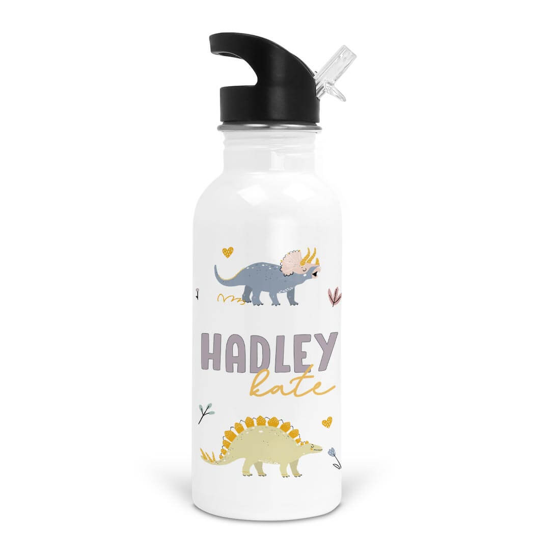  Pastel Dino Personalized Kids Water Bottle、mySite、layawaytickets