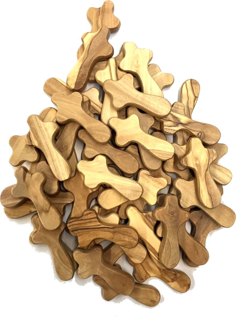 Holy Land Market 50 Small Olive Wood Pocket/Holding Crosses - 2.75 Inches each with Certificate from Bethlehem、mySite、topwebapps