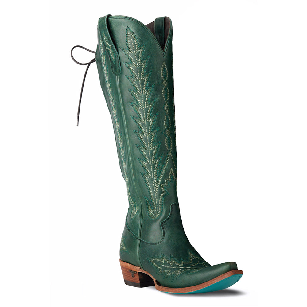 Lexington Knee High Corset Embroidered Snip Toe Zippered Cowboy Boots、mySite、gtrtttuynbv