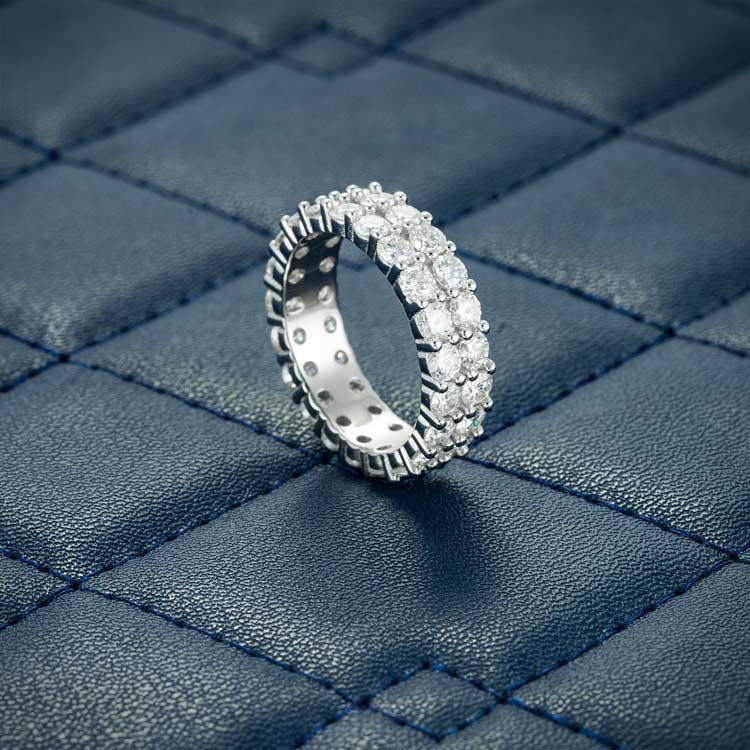 2-Row Moissanite Band Ring 14K Gold、mySite、hinf8tx79