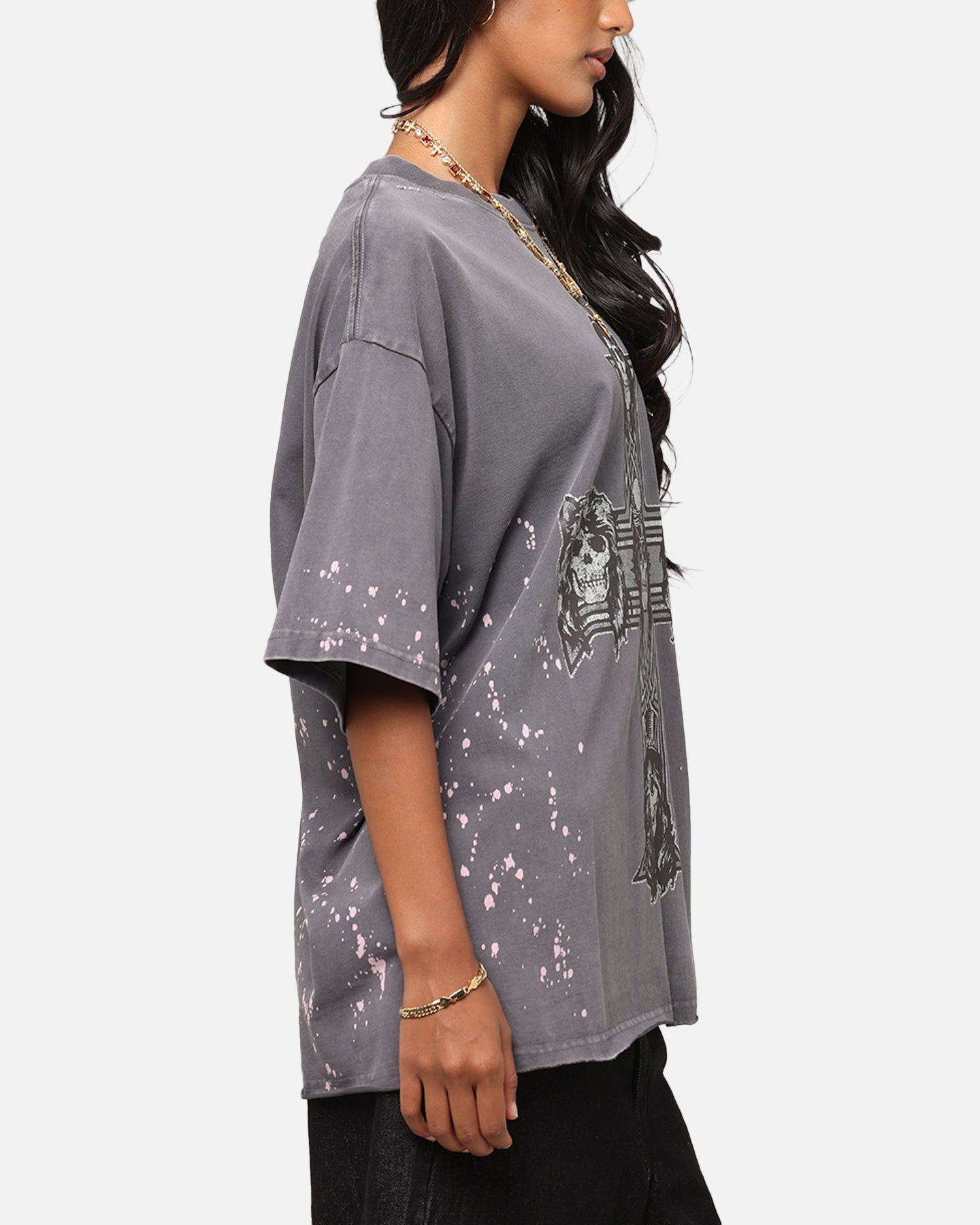 Guns N Roses Guns Cross T-Shirt Washed Black、mySite、zt4zffjzw