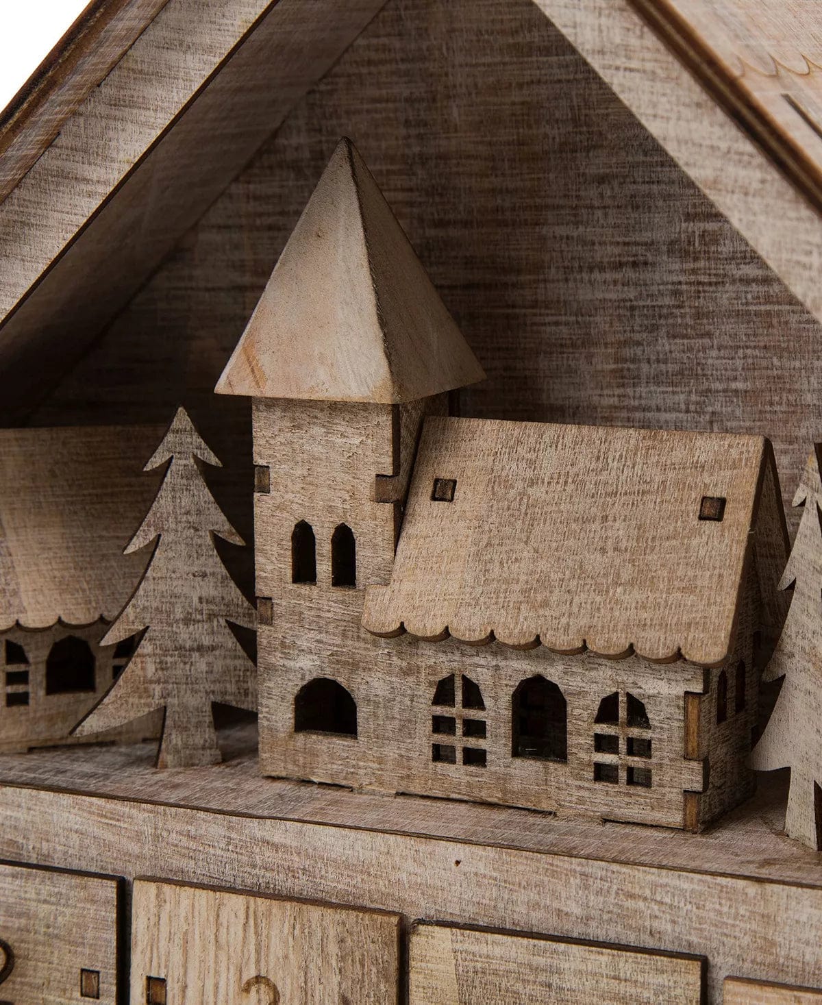 Christmas Countdown Calendar LED Farmhouse 15.35 H Wooden LED Countdown Farmhouse Plywood, Plastic, Iron Imported、mySite、g9winljtr