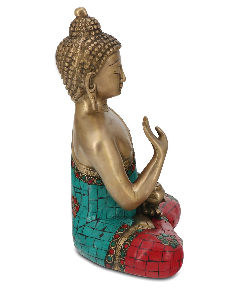 Buddha Statue with Colorful Detailing, Brass、mySite、topwebapps