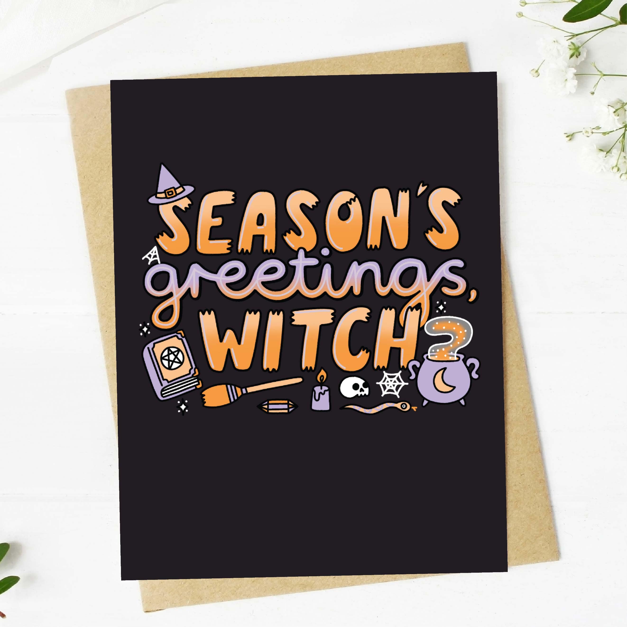  Season's Greetings, Witch Halloween Card、mySite、ghnorth