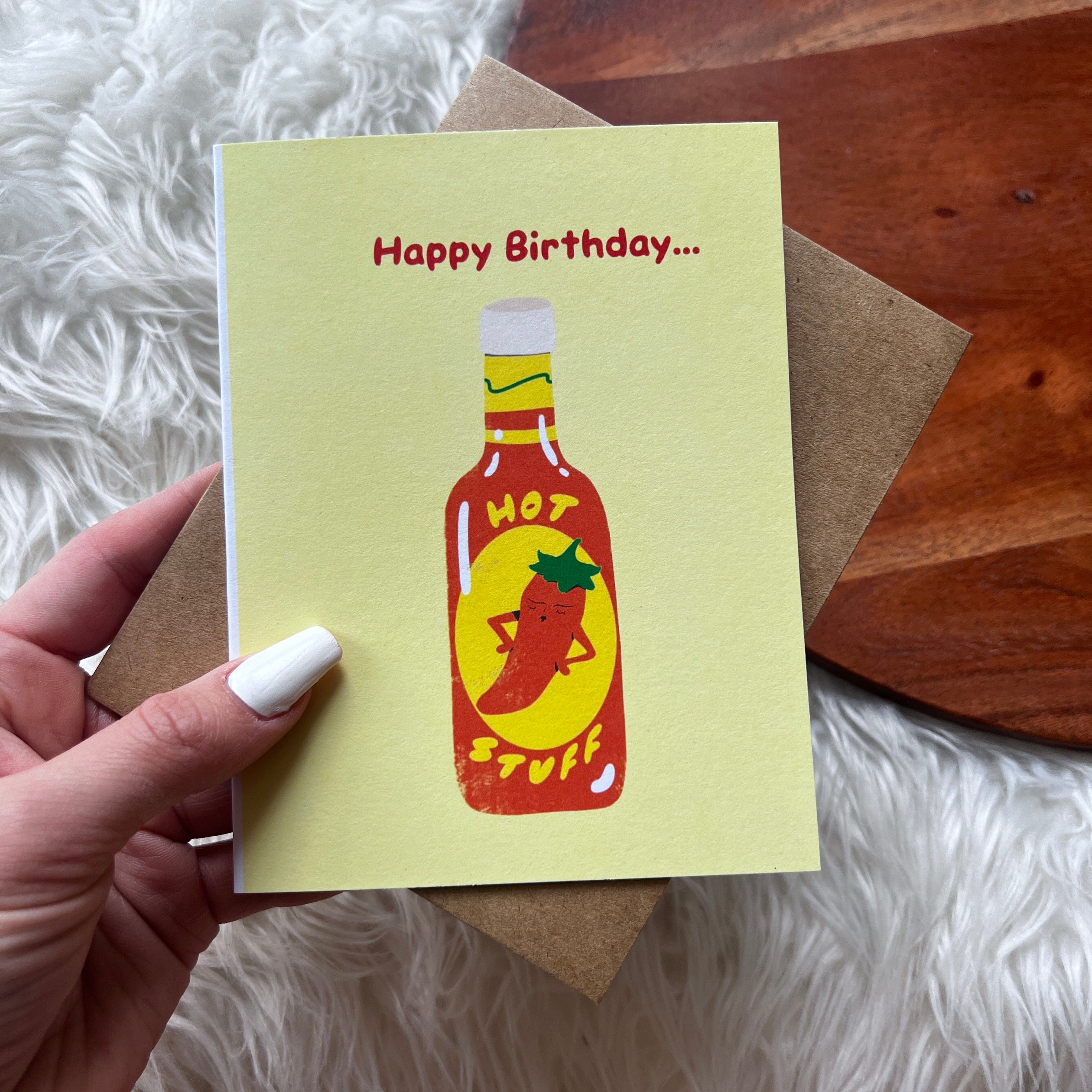  Happy birthday hot stuff Hot Sauce Birthday Card、mySite、elrpsem3k