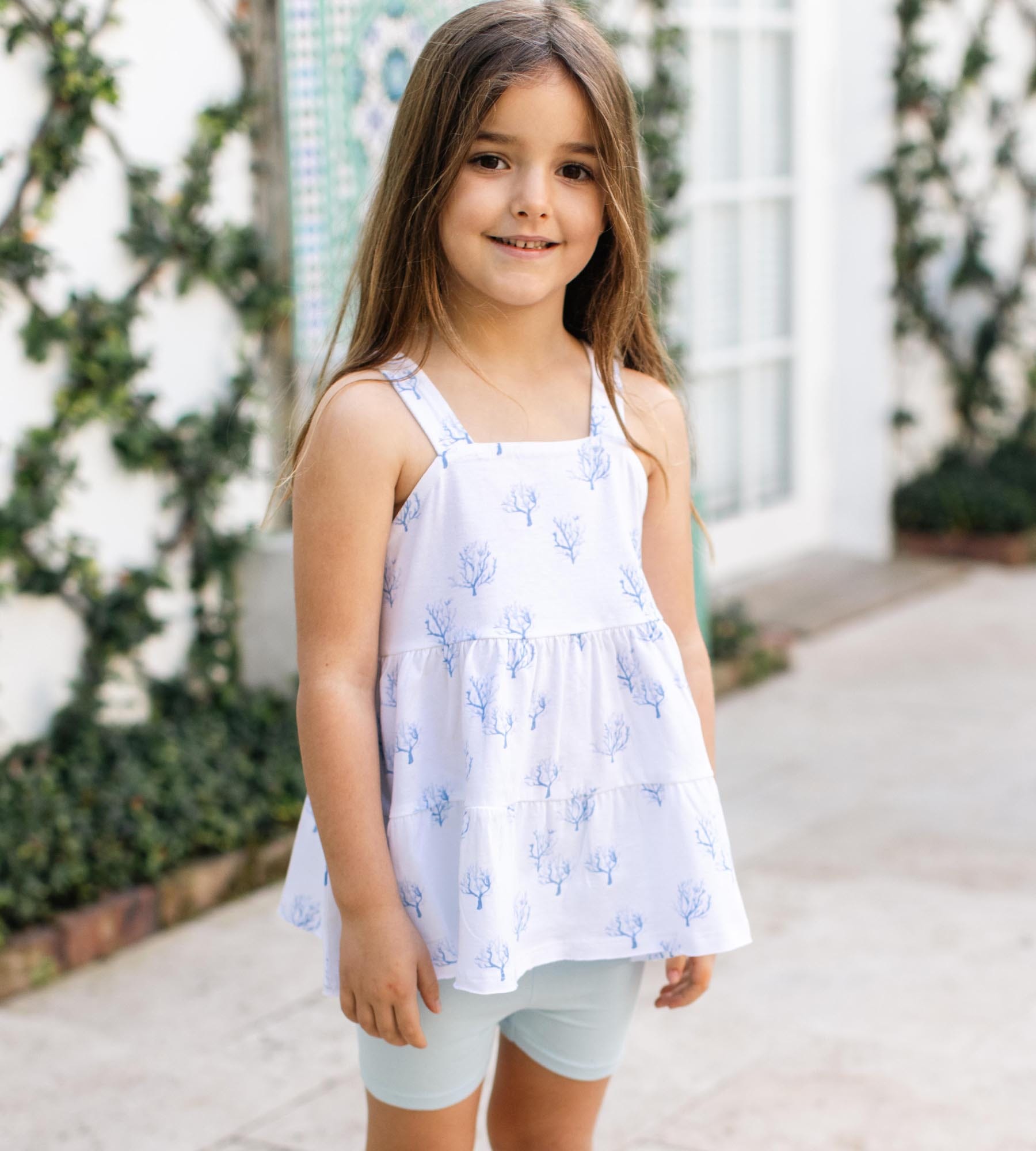  Coral Organic Cotton Girl Tunic & Shorts Set、mySite、layawaytickets