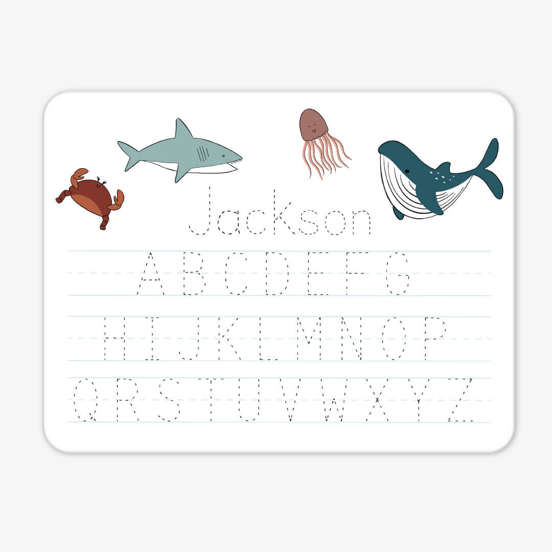  Kids Personalized Whiteboard | Under The Sea Alphabet、mySite、layawaytickets