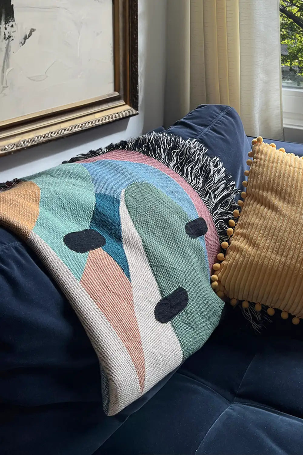 Tropical Paradise Abstract Cotton Woven Throw Blanket、mySite、gigharbornorthrealestate