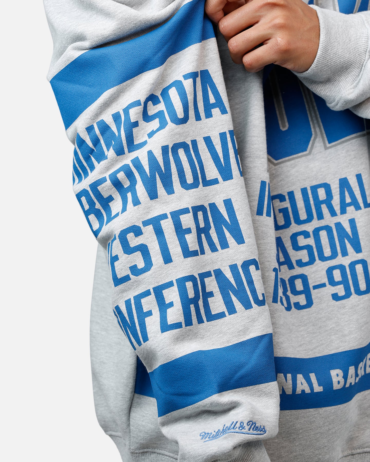 Mitchell & Ness Minnesota Timberwolves Letterform Crewneck Grey Marle/Official Team Color、mySite、zt4zffjzw