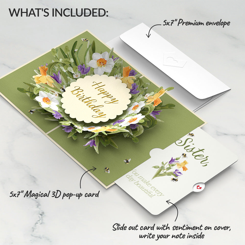Bloom Birthday Pop-Up Card and Sentiment Set for Sister、mySite、solidvoid