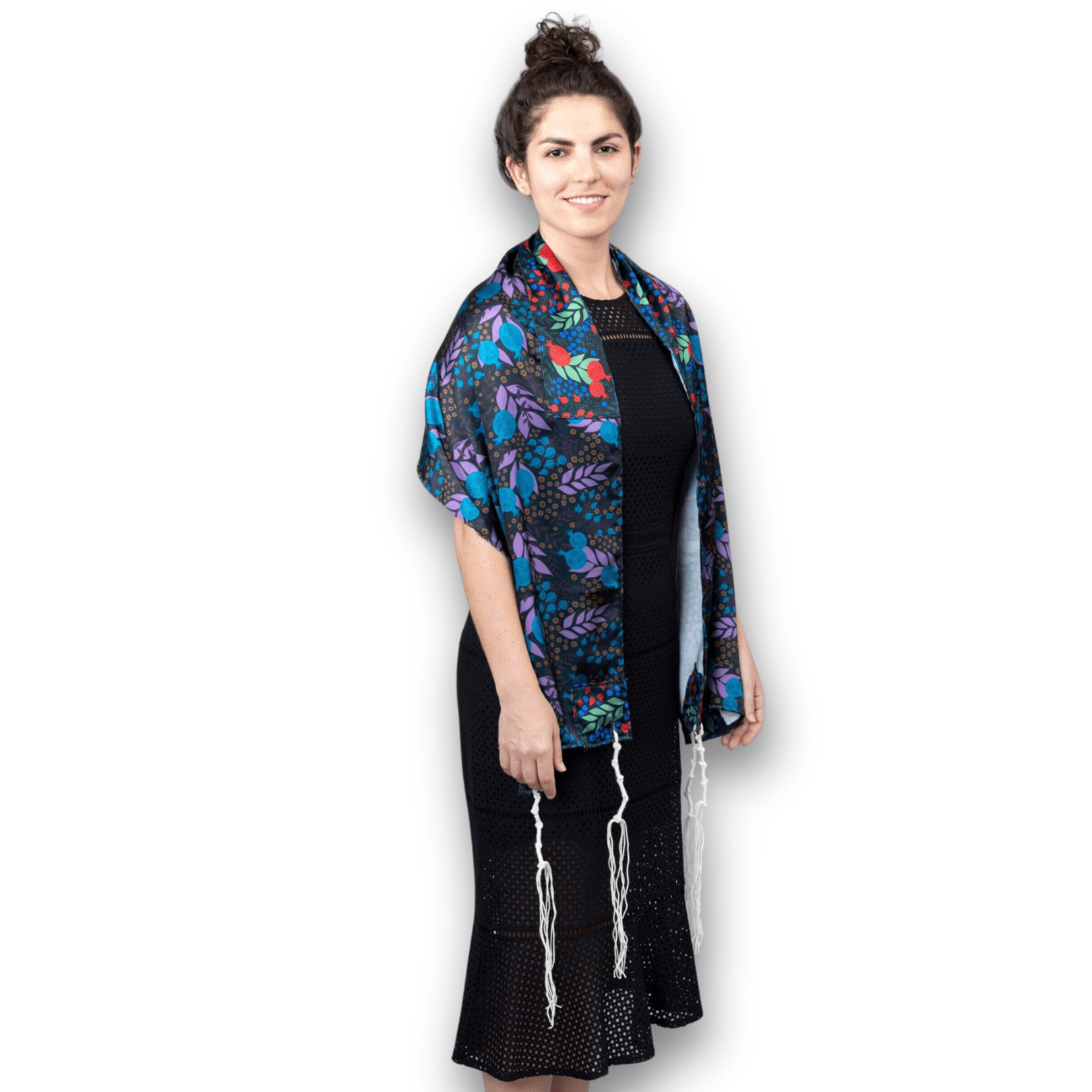 Dark Purple and Red Pomegranate Satin Tallit、mySite、topwebapps