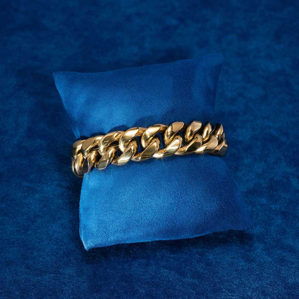 18MM Cuban Link Bracelet 14K Yellow Gold、mySite、hinf8tx79