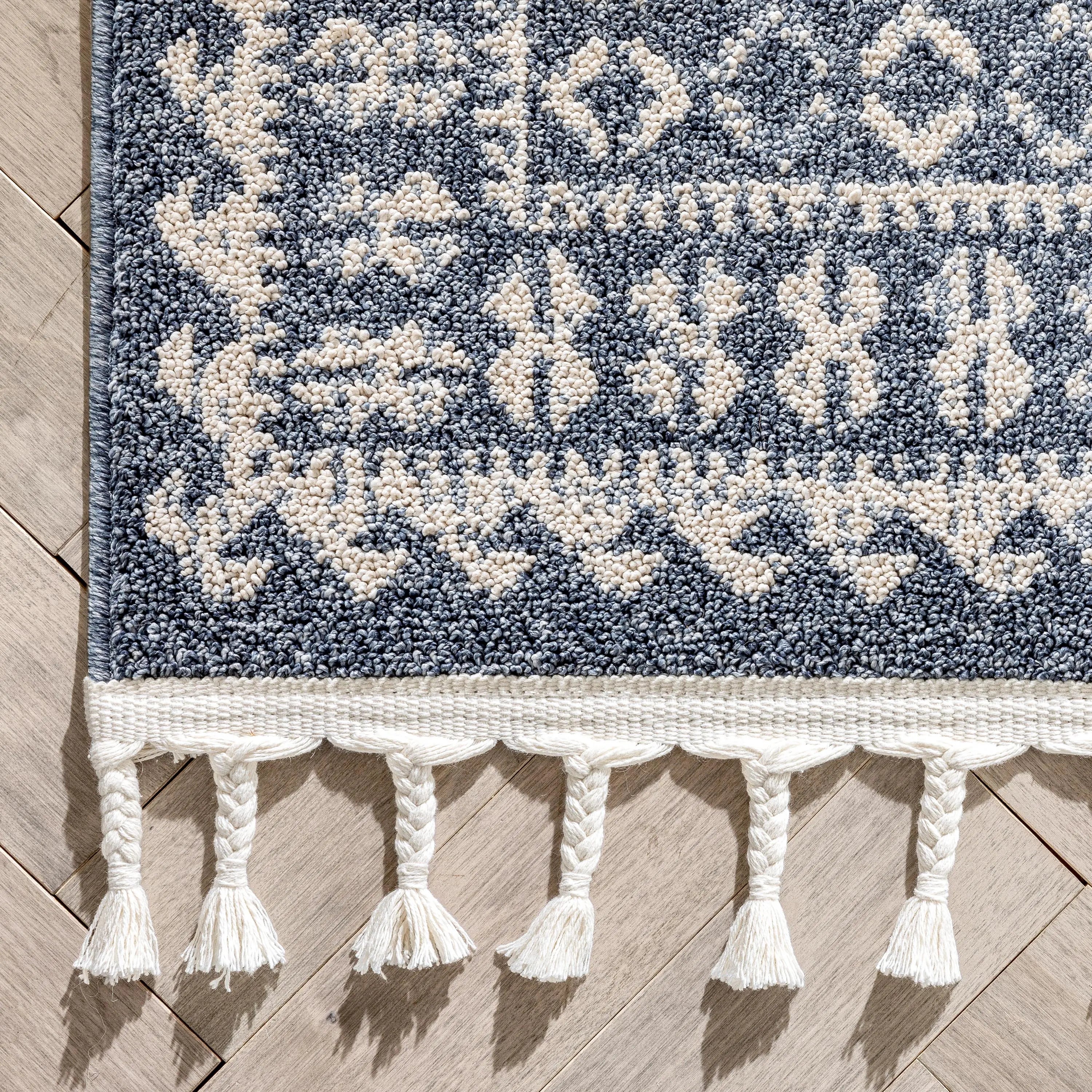Callista Tribal Trellis Pattern Blue Kilim-Style Rug、mySite、gigharbornorthrealestate
