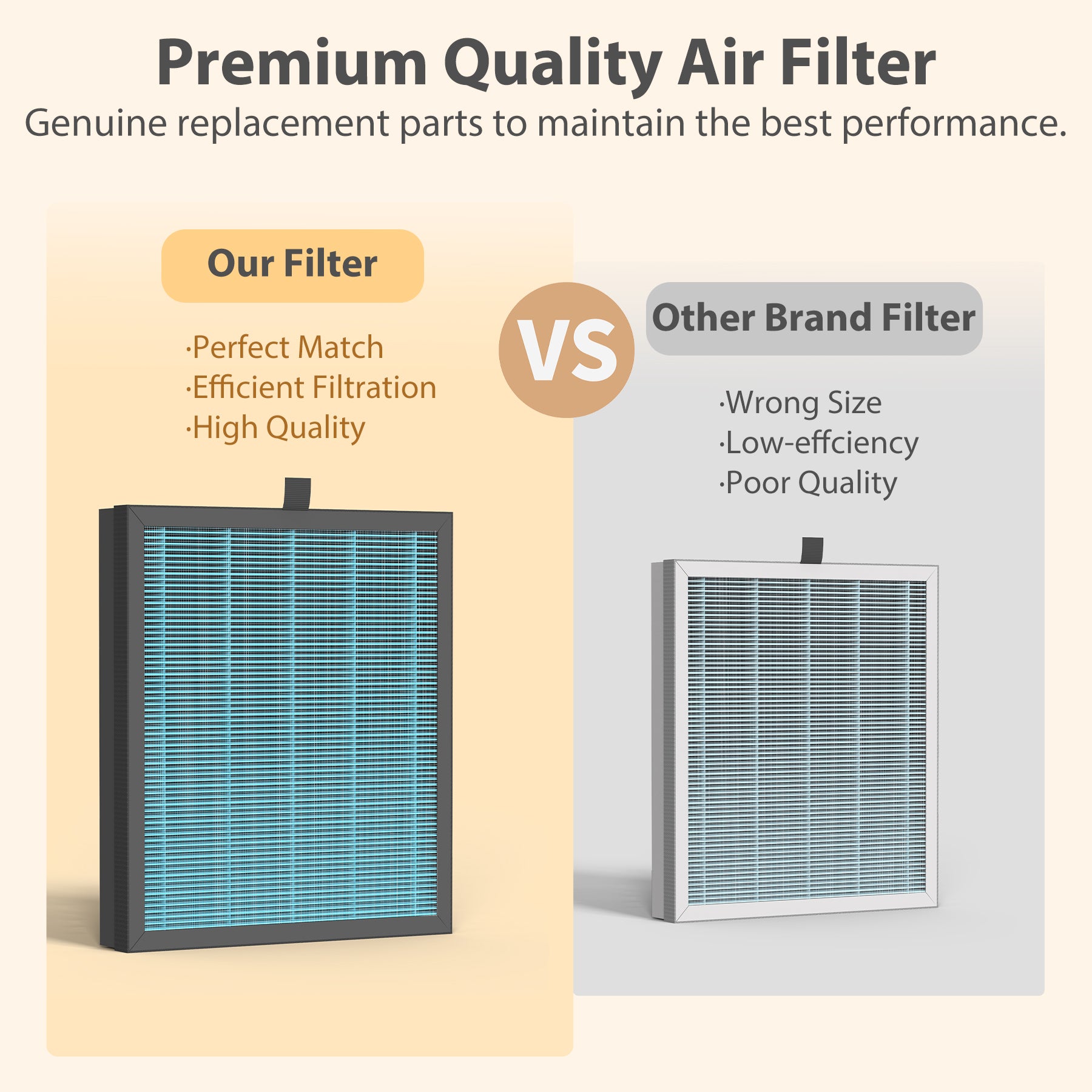 KLOUDIC JH07 Air Purifier Replacement Filter with Washable Design for Pet Dander, Dust, Pollen, and Smoke、mySite、fannypackpong