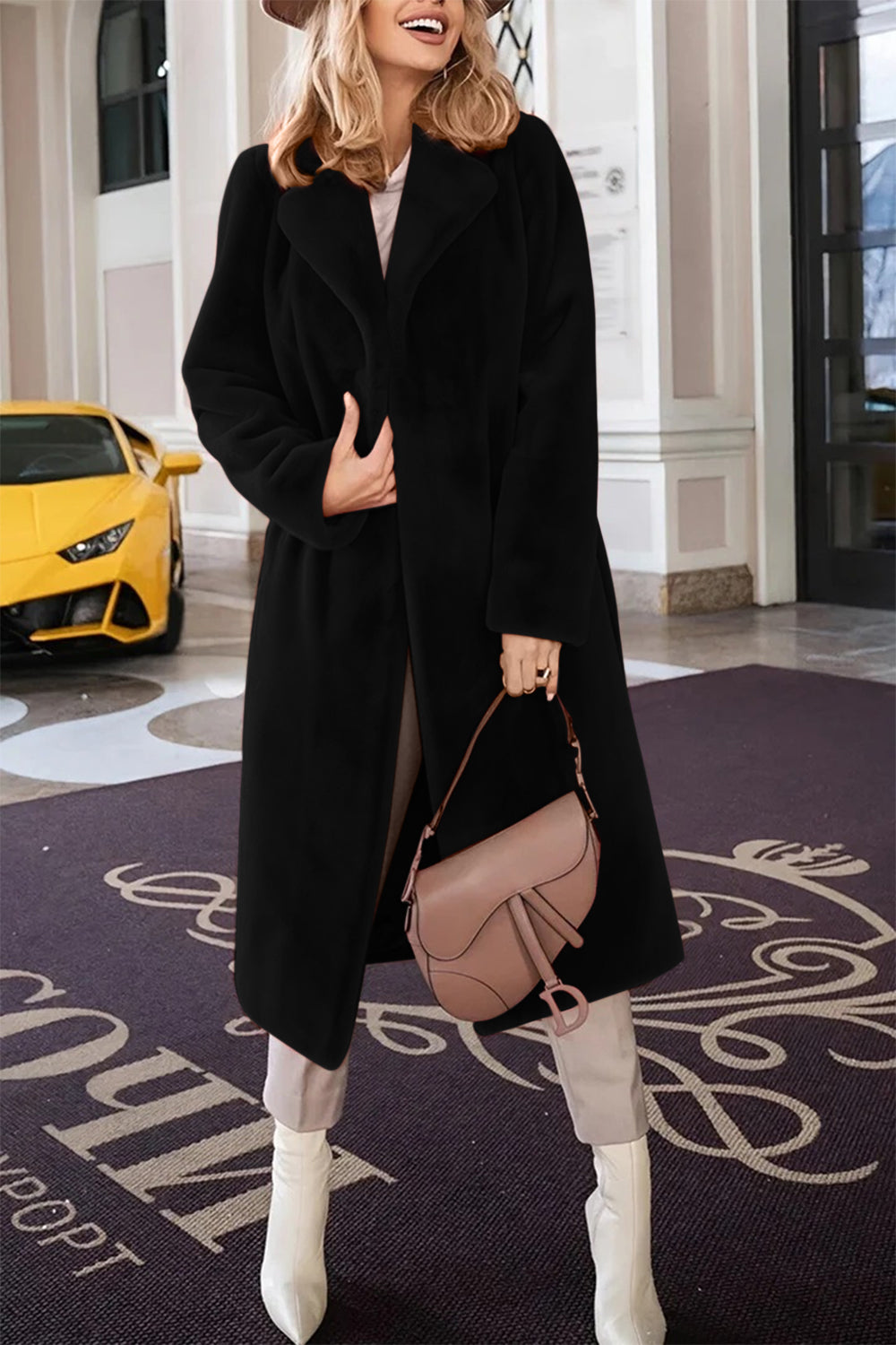  Fuzzy Collared Neck Coat、mySite、justintrudeaud