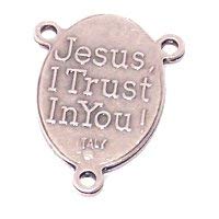  Jesus I Trust in You - Divine Mercy Rosary triangle - Pewter (2.5cm - 1 inches)、mySite、elrpsem3k