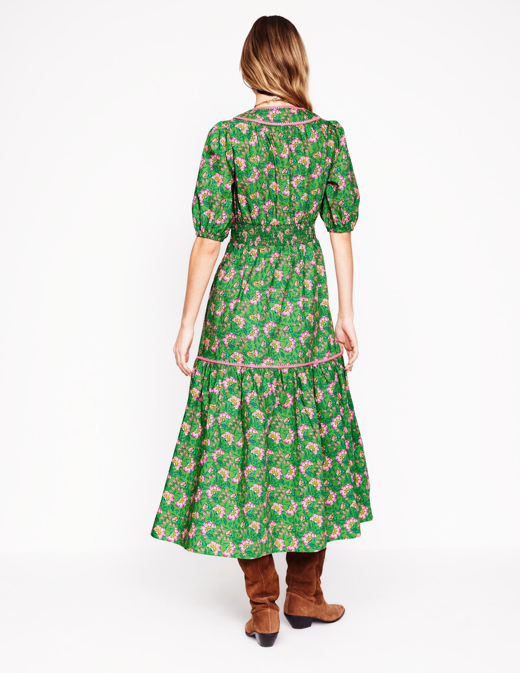  Rhea Embroidered Midi Dress-Green, Decorative Vine、mySite、ashleygrahame
