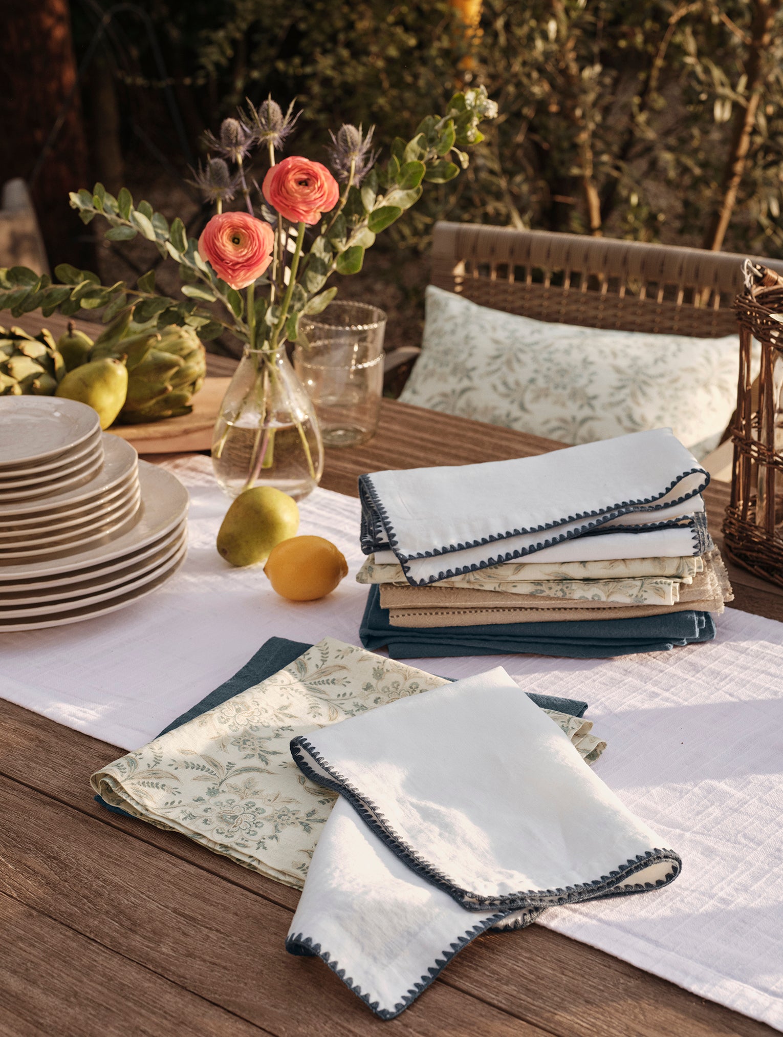  Marguerite Organic Print Napkins, Set of 4、mySite、sugarbowlscore