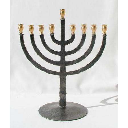 Blackthorne Forge Traditional Iron Flame Jewish Menorah、mySite、topwebapps