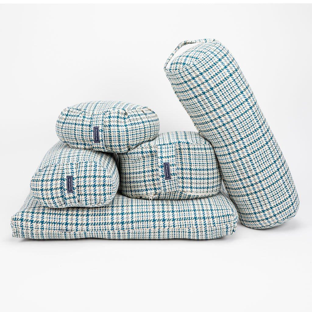 Houndstooth Plaid Buckwheat Hull Zafu - COVER ONLY、mySite、topwebapps