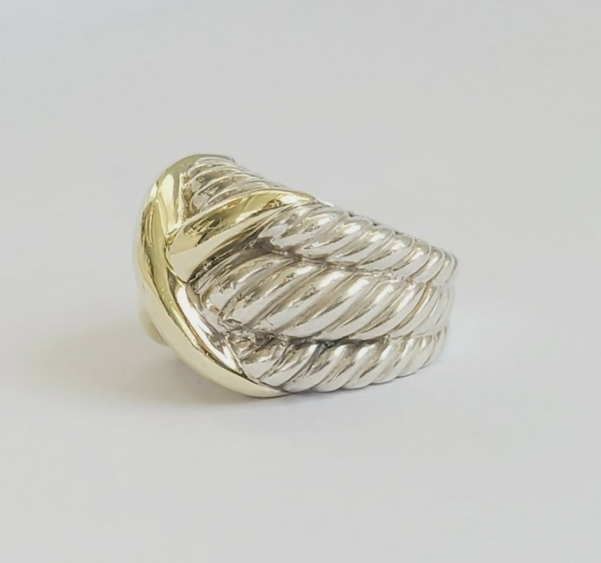 David聽Yurman聽Triple聽Cable聽Gold聽X聽Wide聽Ring、mySite、hinf8tx79