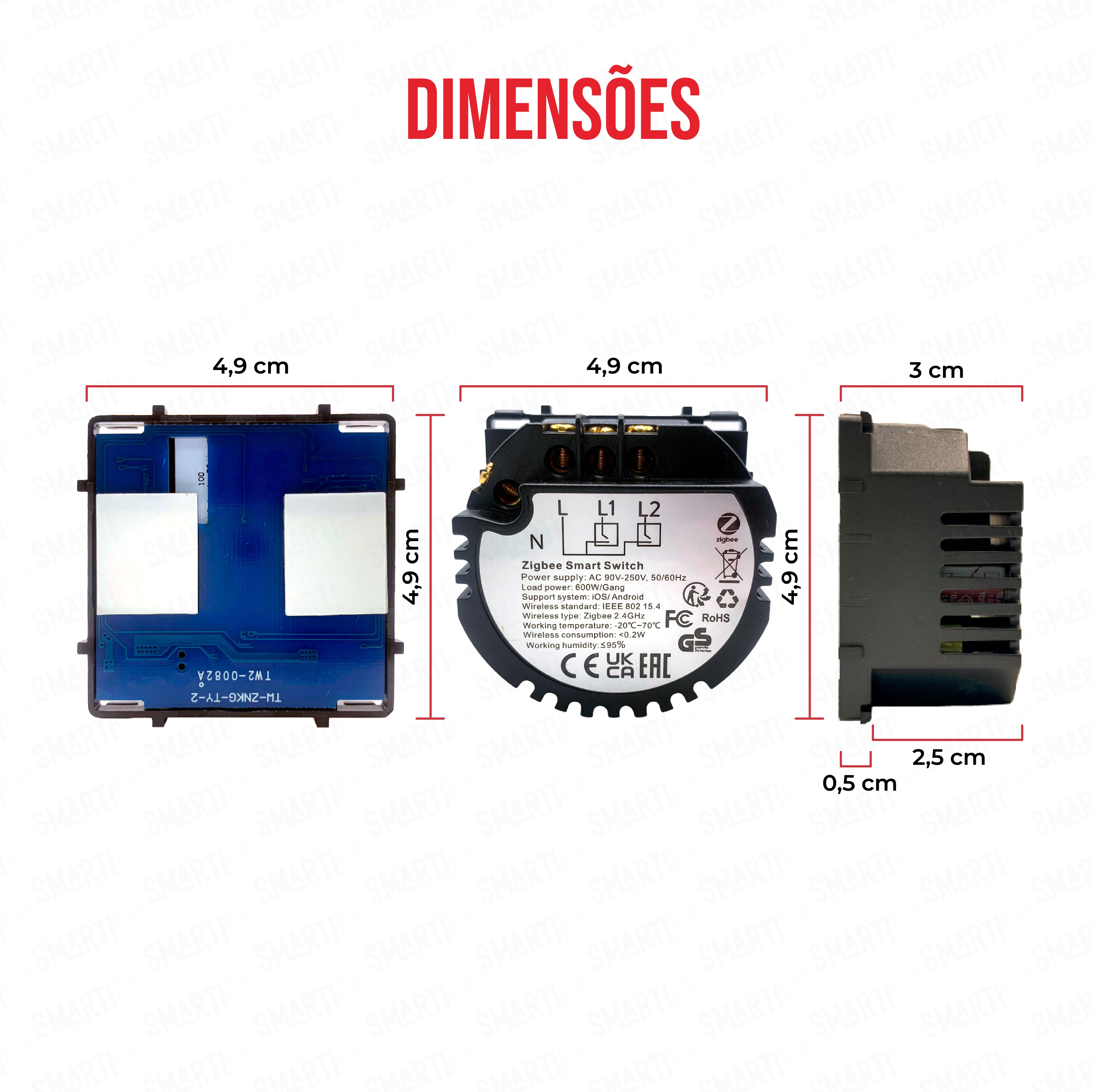 Smartify vPRO Módulo de 2 Canais Inteligente Zigbee (com neutro) - SYPM02ZBN、mySite、fannypackpong
