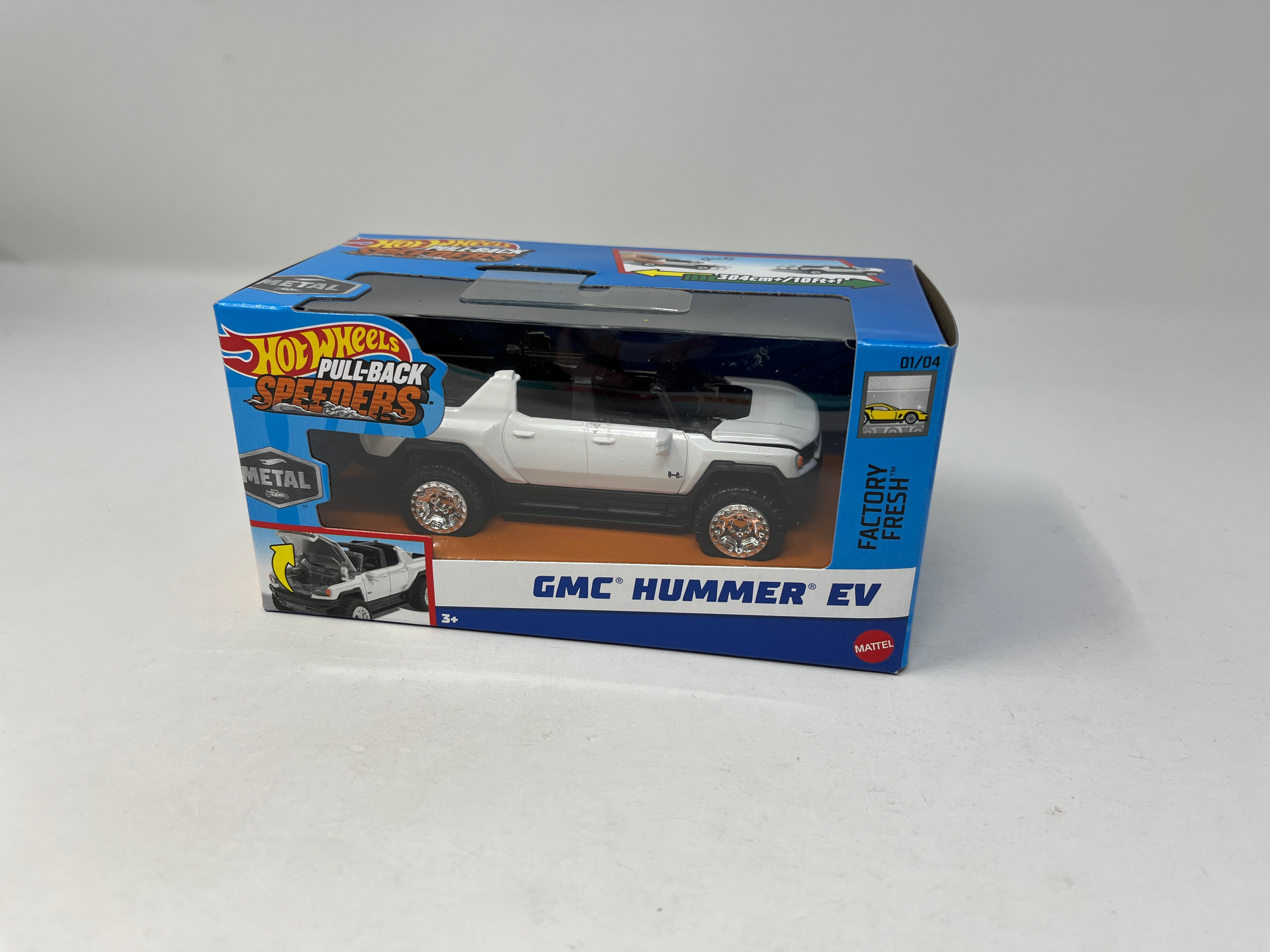GMC Hummer EV * WHITE * 2024 Hot Wheels Pull-Back Speeders 1:43 scale、mySite、hgirdovlk