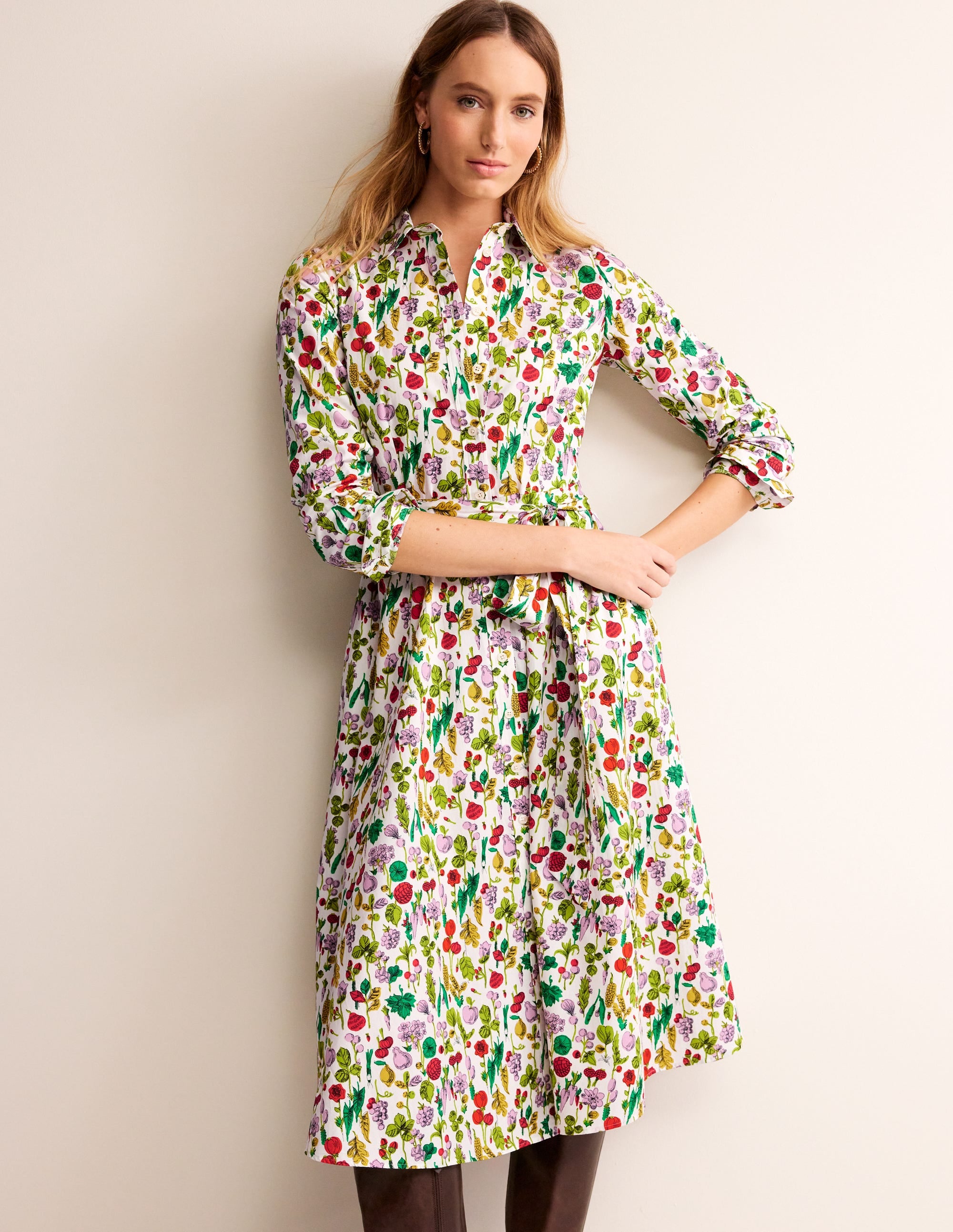  Amy Cotton Midi Shirt Dress-Ivory, Spring Crop、mySite、ashleygrahame