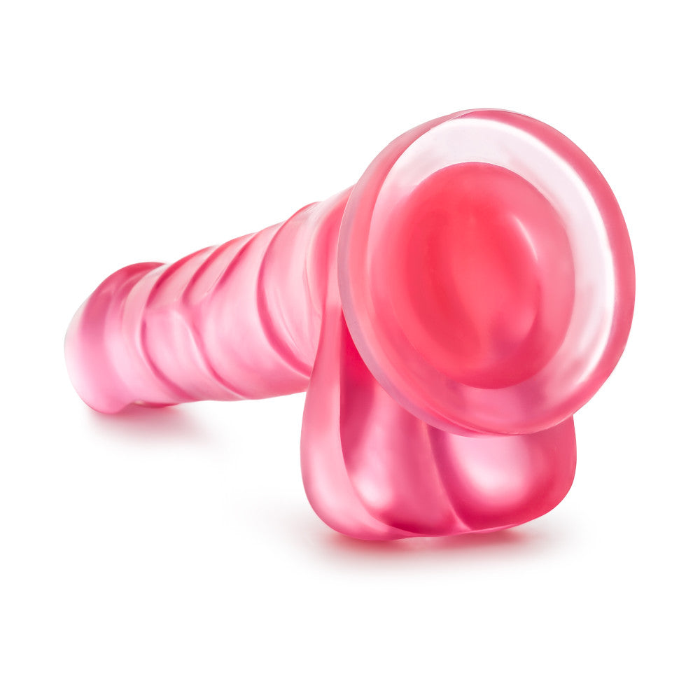 B Yours By Blush® | Sweet N' Hard 4 Realistic Pink 7.75-Inch Long Dildo With Balls & Suction Cup Base、mySite、bottomscart