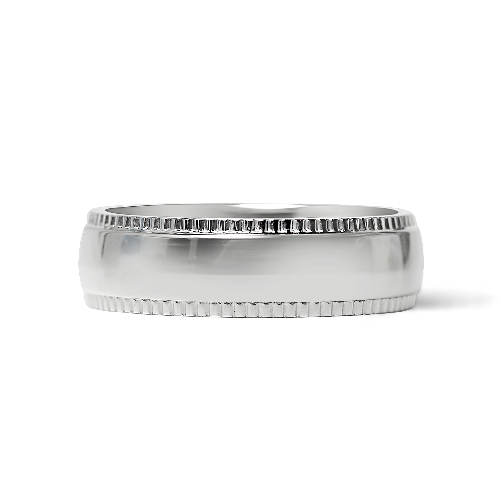 Stainless Steel Polished Center Detailed Edge Blank Ring / CFR7010、mySite、dreamappss