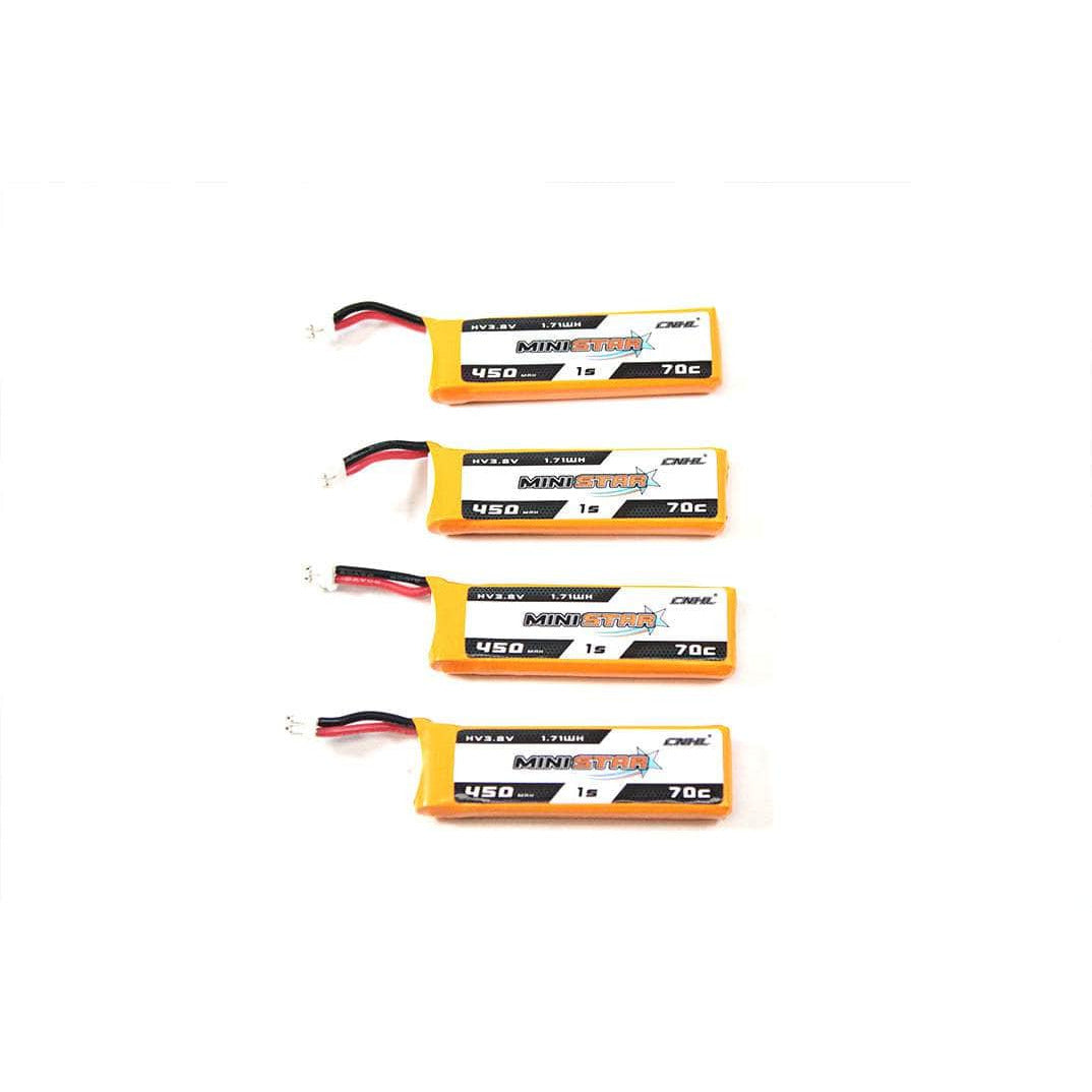  CNHL MiniStar 3.7V 1S 450mAh 70C LiHV Micro Battery (4 Pack) - PH2.0、mySite、merchandisen