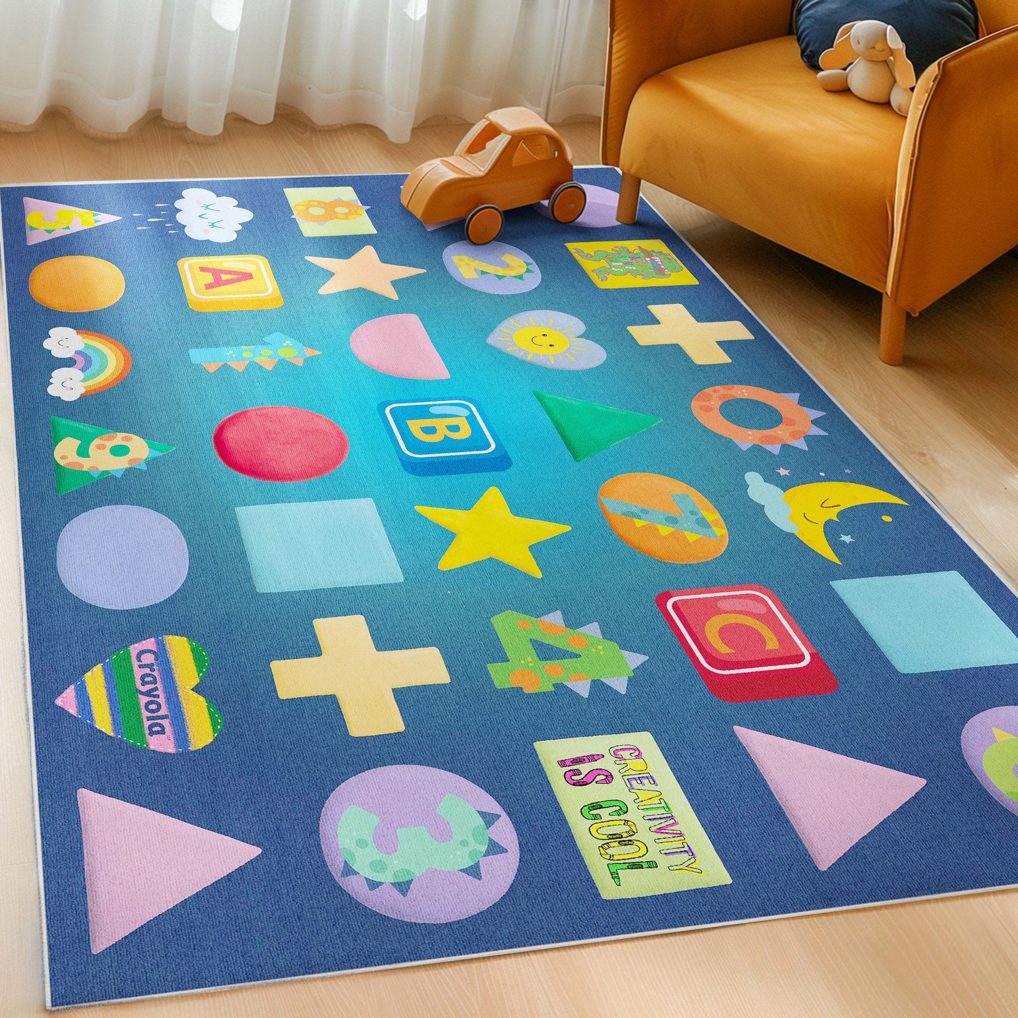 Crayola Modern Educational Numbers & Shapes Area Rug By Well Woven、mySite、gigharbornorthrealestate