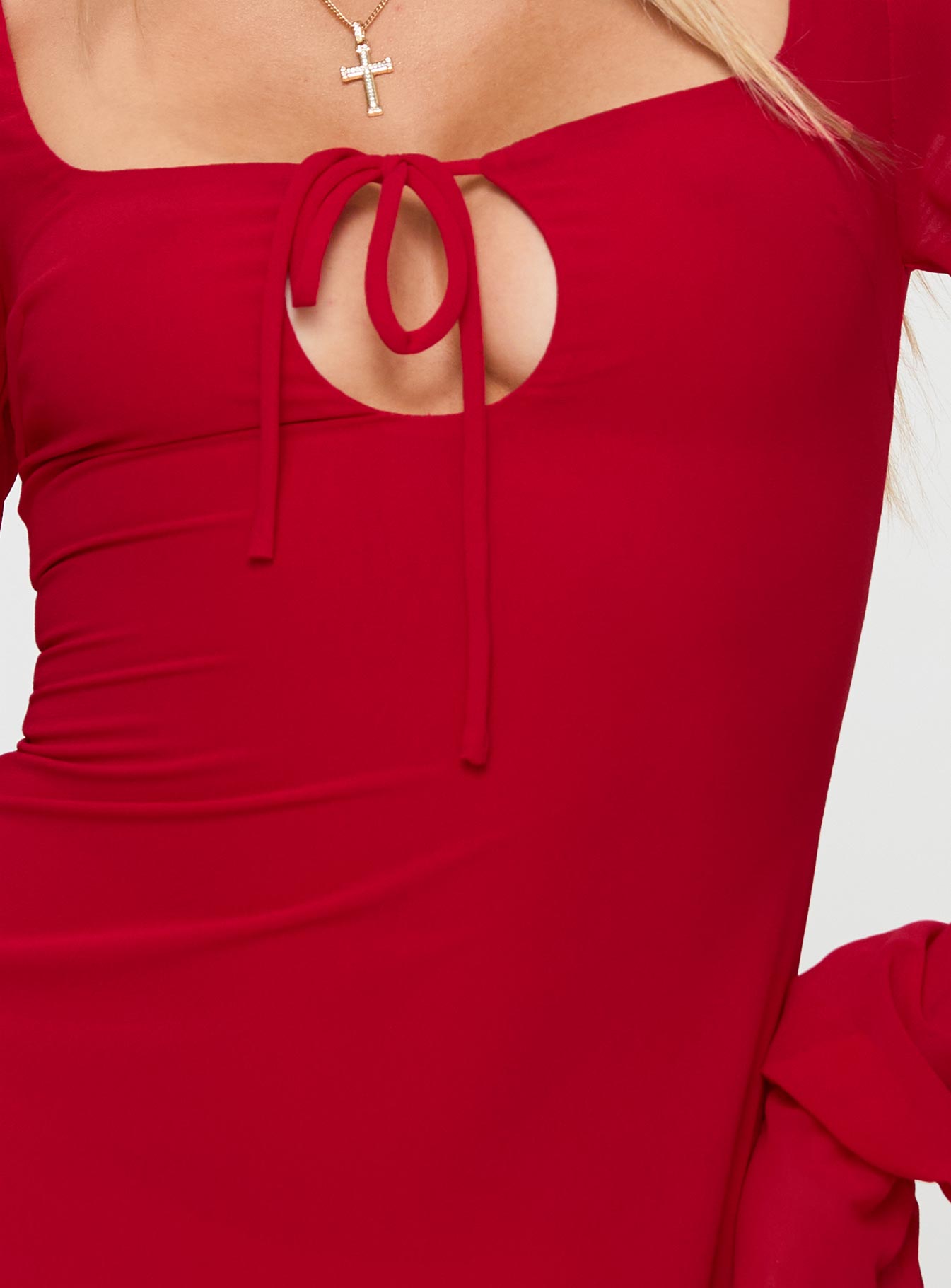 Bayford Long Sleeve Mini Dress Red、mySite、solidvoid