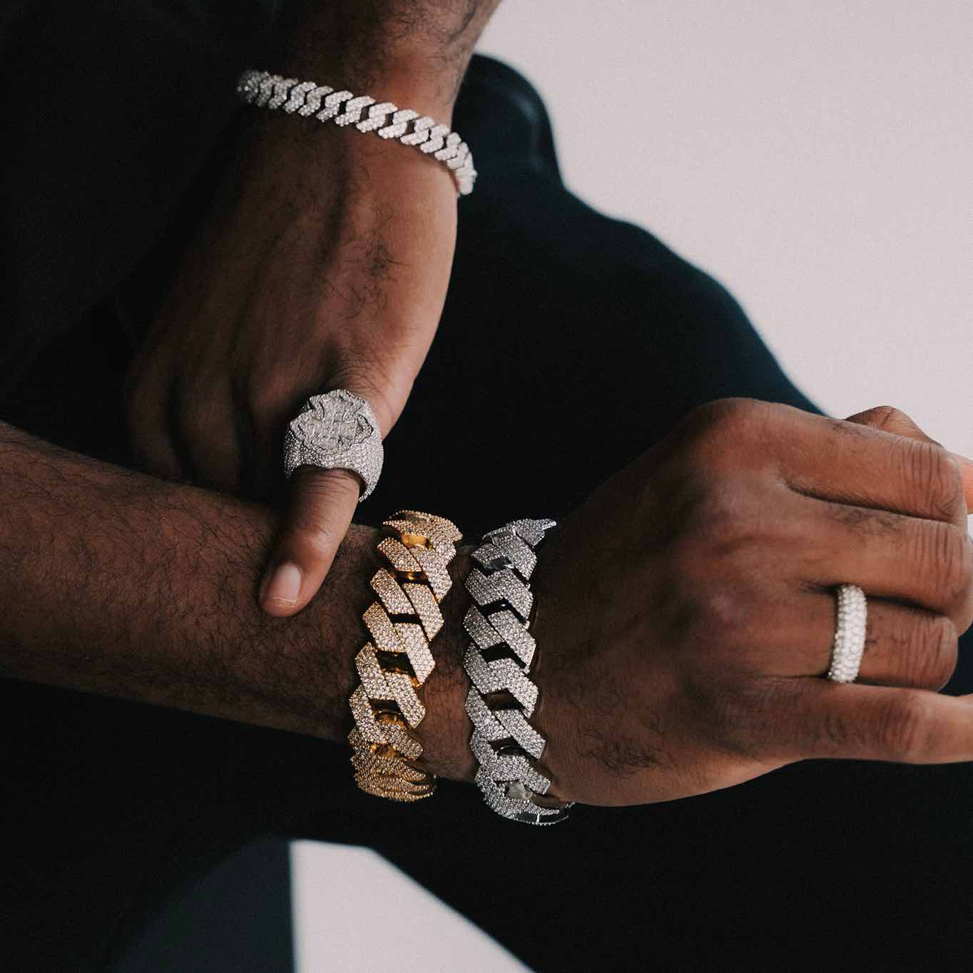 20MM 4-Row Moissanite Cuban Link Bracelet 14K Gold、mySite、hinf8tx79