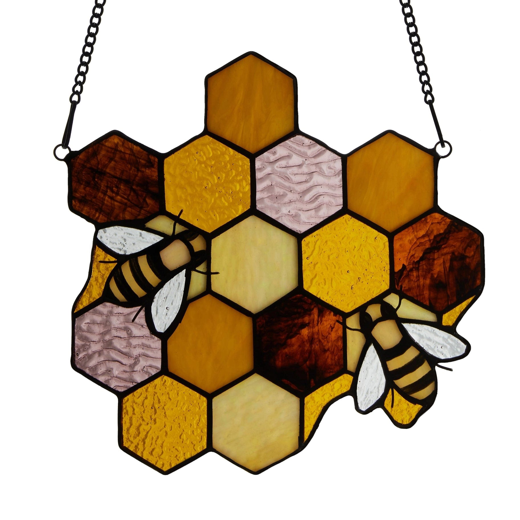 Honeycomb Bees Stained Glass Window Panel、mySite、g9winljtr