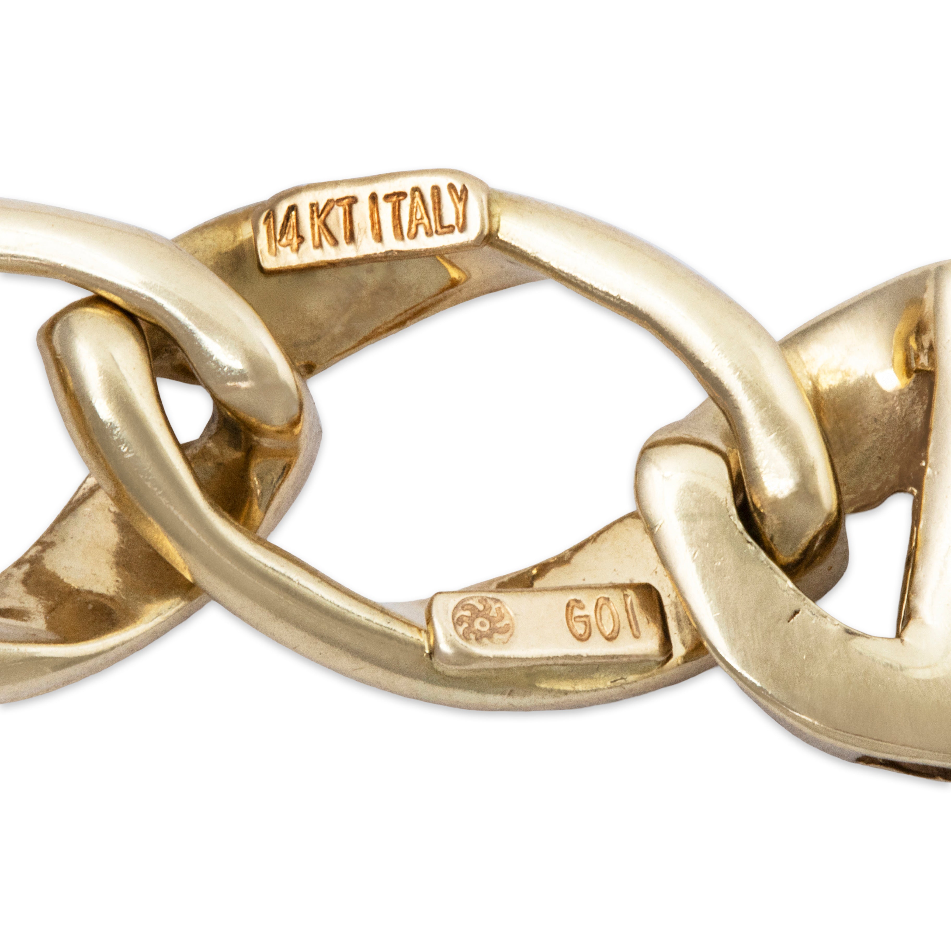 Vintage Heavy Italian 14k Yellow Gold Stunning Oversize Link Bracelet 7、mySite、hinf8tx79