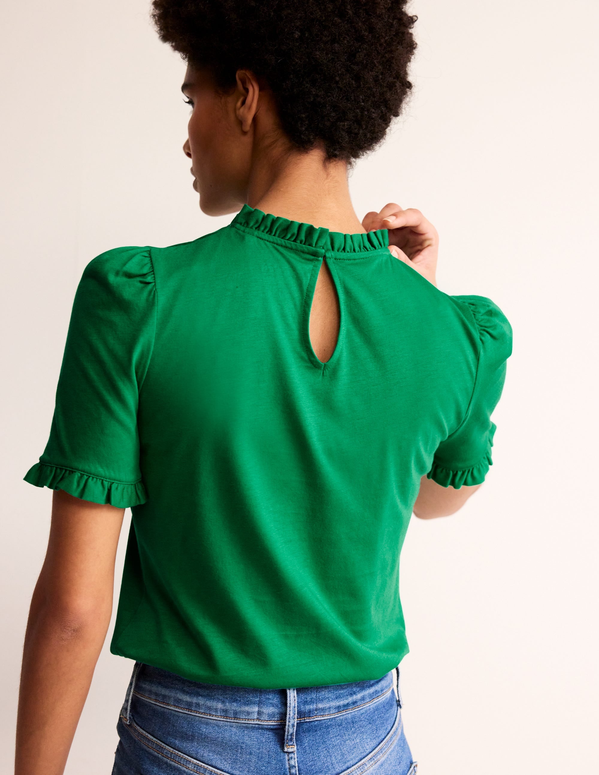  Supersoft Frill Detail T-shirt-Pepper Green、mySite、ashleygrahame