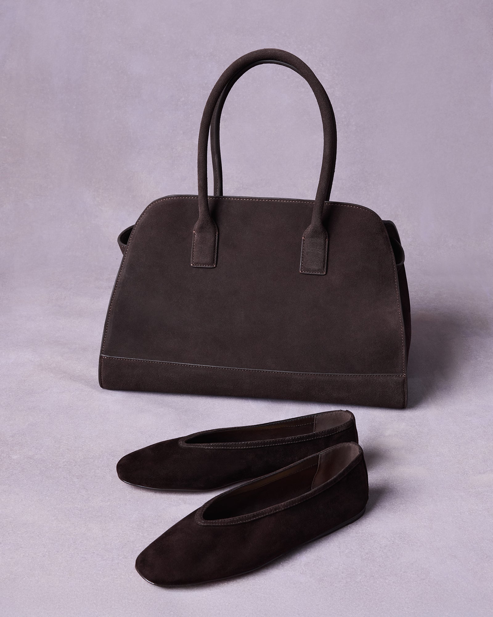 LENI FLAT AND HEIDEE BAG BROWN SUEDE BUNDLE、mySite、gtrtttuynbv