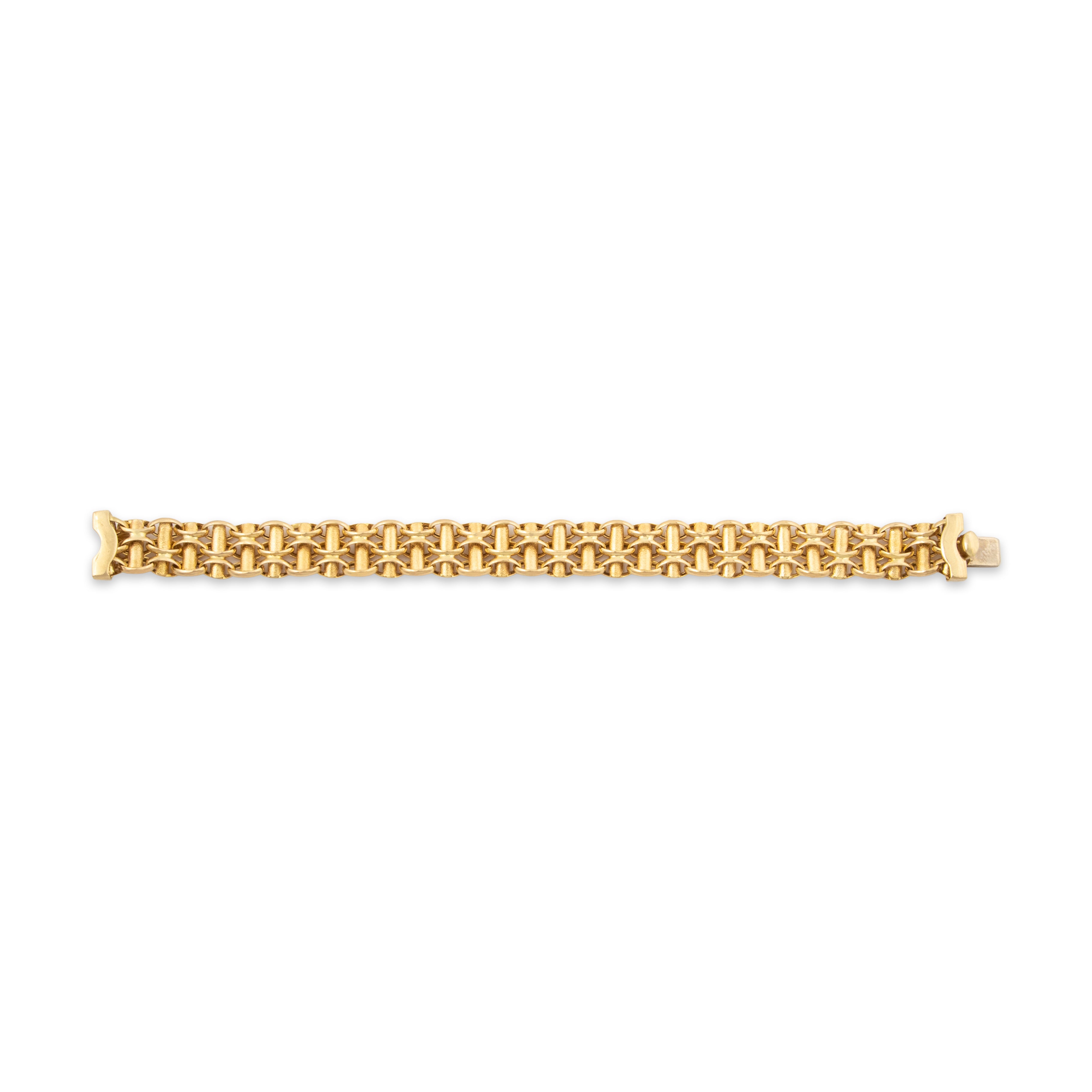 Vintage Italian 14k Yellow Gold Dual-Texture Link Bracelet 6.5、mySite、hinf8tx79